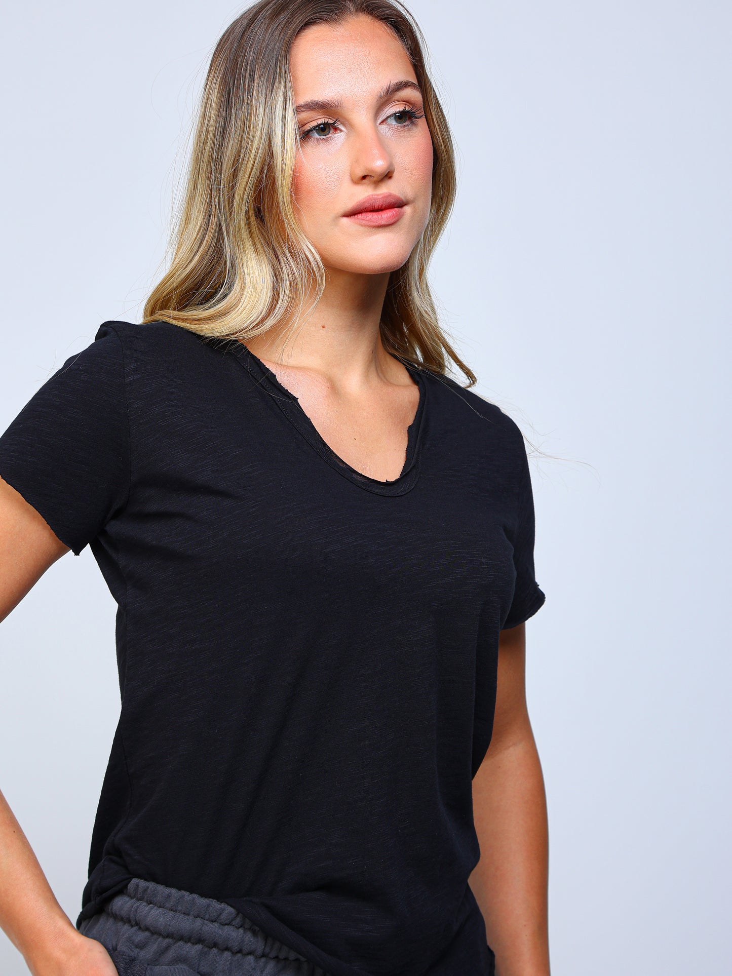 Buttoned V-Neck Top