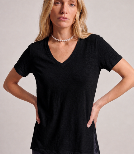 Cotton V-Neck Slit Side
