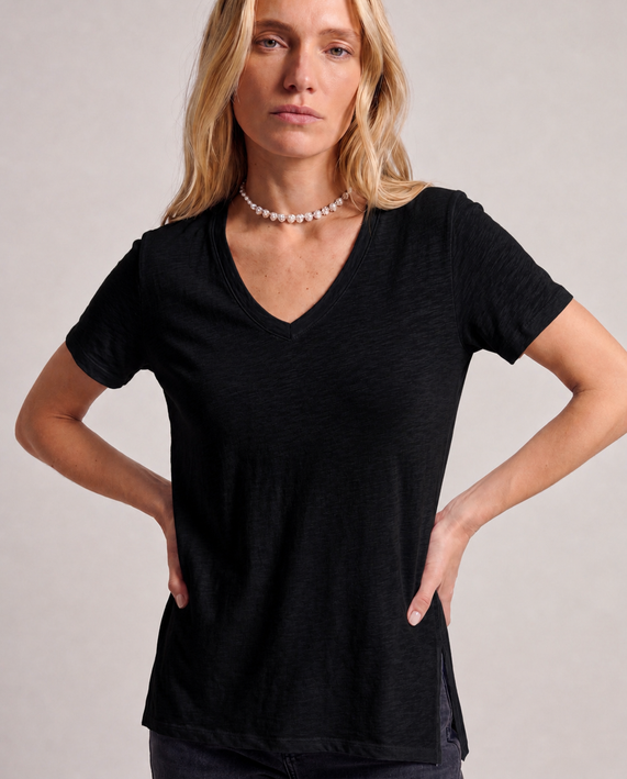 Cotton V-Neck Slit Side