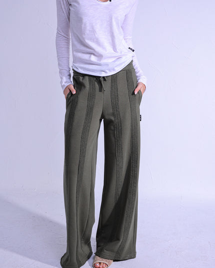 Wide Leg Raw Striped