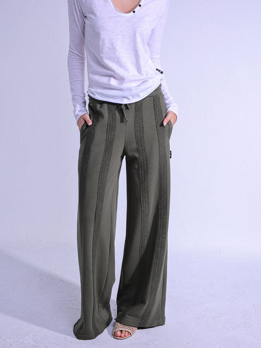 Wide Leg Raw Striped