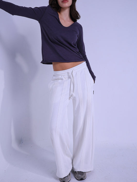 Wide Leg Raw Striped