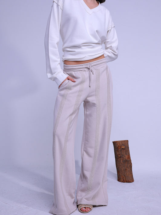 Wide Leg Raw Striped