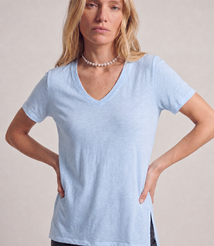 Cotton V-Neck Slit Side