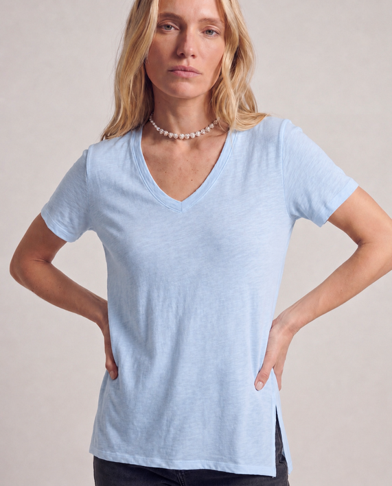 Cotton V-Neck Slit Side