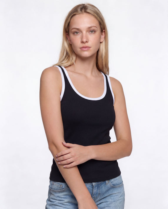 Ribbed Scoop Tank Top