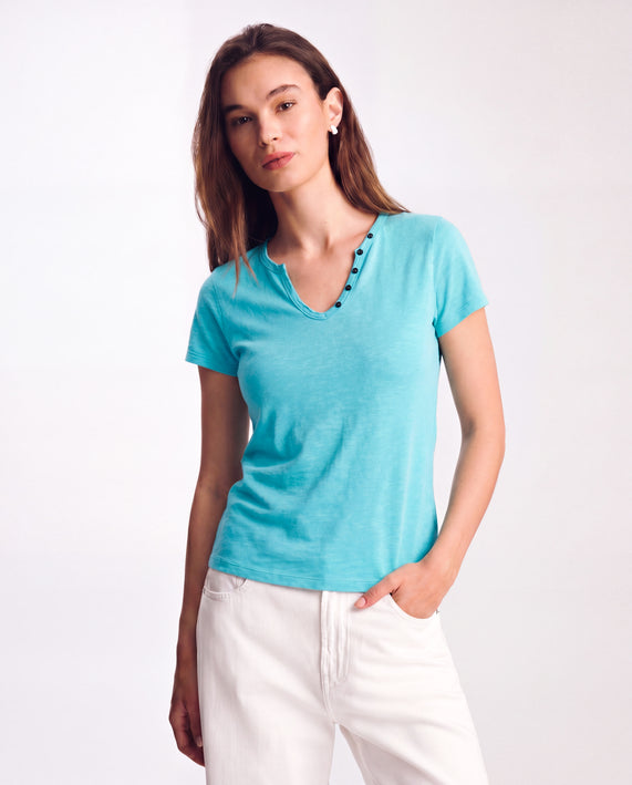 Buttoned V-Neck