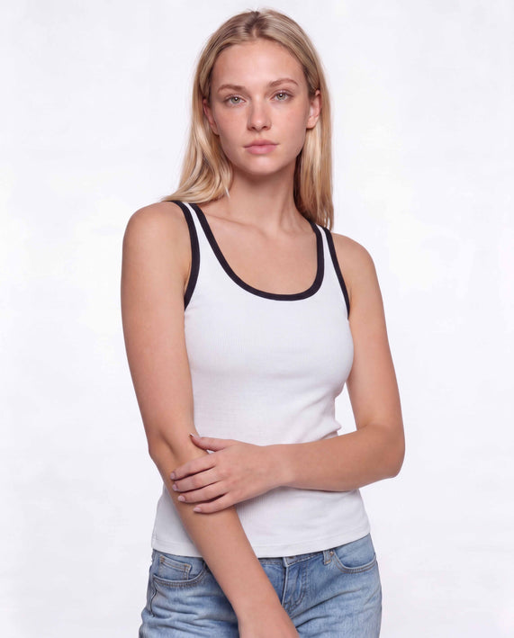 Ribbed Scoop Tank Top